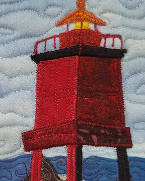 The Red Lighthouse Art Quilt