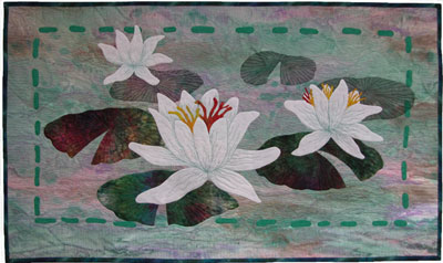 Water Lilies on Green