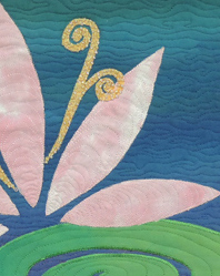 Water Lily and Spirals Art Quilt